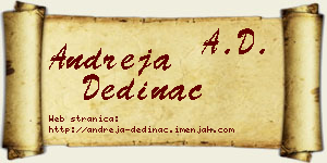 Andreja Dedinac vizit kartica